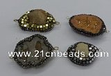 NGC1727 18*25mm - 30*35mm freeform druzy agate connectors