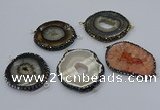 NGC1739 35*45mm - 40*50mm freeform druzy agate connectors