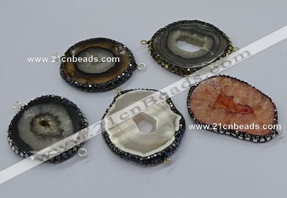 NGC1739 35*45mm - 40*50mm freeform druzy agate connectors