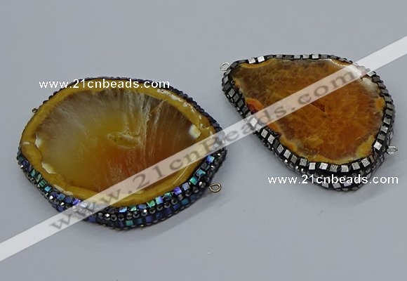 NGC1742 40*55mm - 50*65mm freeform agate gemstone connectors