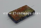 NGC1767 40*60mm rectangle ocean agate connectors wholesale
