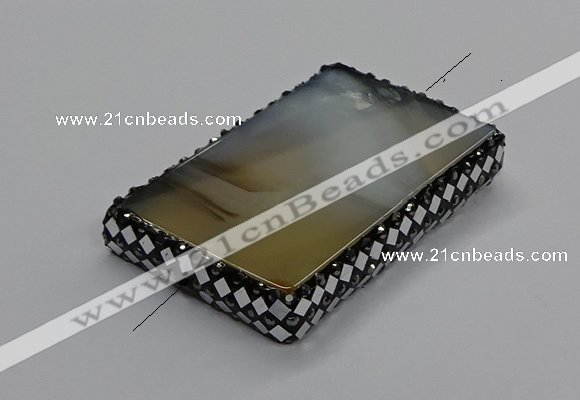 NGC1775 35*55mm - 40*60mm rectangle agate connectors wholesale