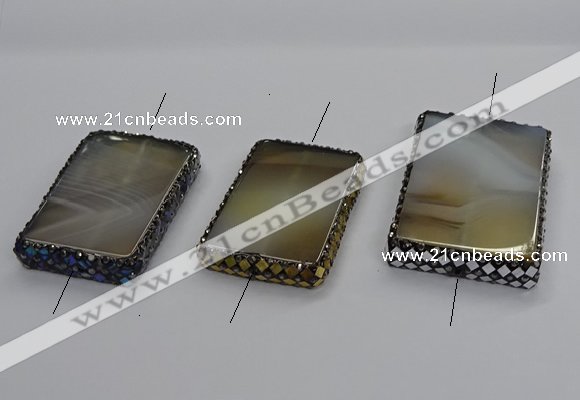 NGC1778 35*55mm - 40*60mm rectangle agate connectors wholesale