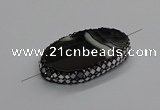 NGC1780 35*55mm oval agate gemstone connectors wholesale