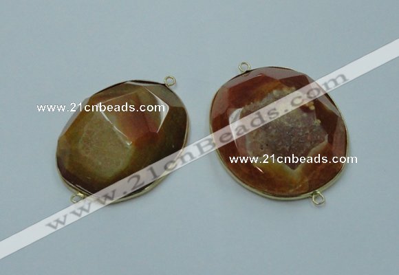 NGC179 35*45mm - 40*50mm freeform druzy agate connectors