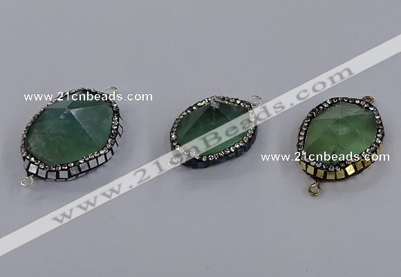 NGC1808 20*25mm - 25*30mm faceted freeform fluorite connectors