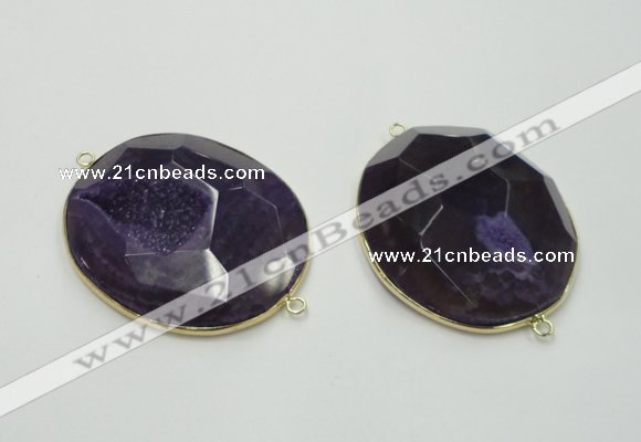 NGC181 35*45mm - 40*50mm freeform druzy agate connectors