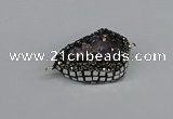 NGC1850 22*30mm - 25*35mm flat teardrop plated druzy amethyst connectors