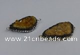 NGC1873 22*35mm - 25*40mm freeform druzy citrine connectors