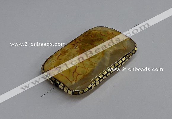 NGC1881 30*40mm - 30*45mm rectangle agate gemstone connectors