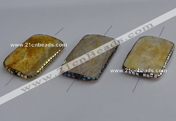 NGC1883 30*40mm - 30*45mm rectangle agate gemstone connectors