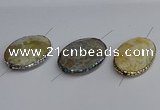 NGC1888 30*40mm - 30*45mm oval agate gemstone connectors