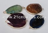 NGC189 20*35mm - 25*40mm freeform druzy agate connectors