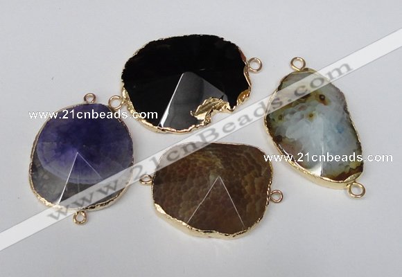 NGC190 25*35mm - 35*40mm freeform druzy agate connectors