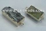 NGC198 15*25mm - 20*35mm rectangle druzy agate connectors