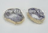 NGC201 50*60mm - 55*75mm freeform druzy agate connectors