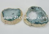 NGC203 50*60mm - 55*75mm freeform druzy agate connectors