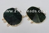 NGC208 30*40mm freeform agate gemstone connectors wholesale