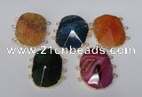 NGC209 30*40mm freeform agate gemstone connectors wholesale