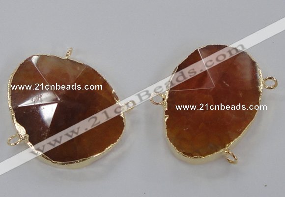 NGC211 30*40mm - 35*45mm freeform agate gemstone connectors