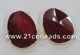 NGC212 30*40mm - 35*45mm freeform agate gemstone connectors