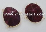 NGC213 30*40mm - 35*45mm freeform agate gemstone connectors