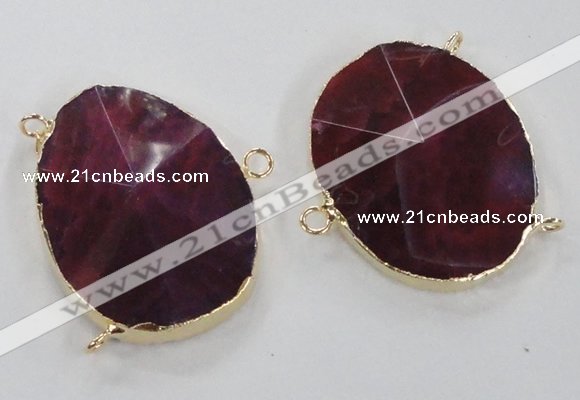 NGC213 30*40mm - 35*45mm freeform agate gemstone connectors