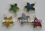 NGC217 24mm - 25mm star agate gemstone connectors wholesale