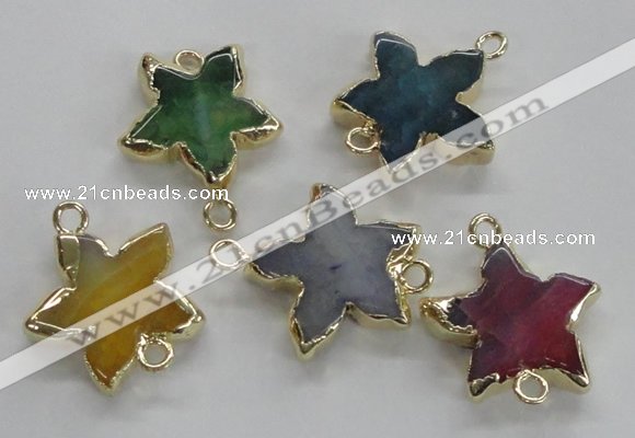 NGC217 24mm - 25mm star agate gemstone connectors wholesale