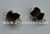 NGC220 10*12mm tiger eye gemstone connectors wholesale