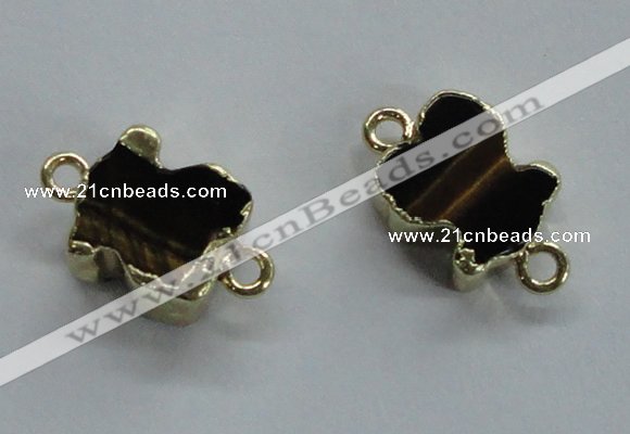 NGC220 10*12mm tiger eye gemstone connectors wholesale