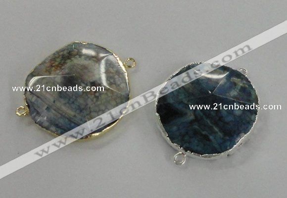 NGC239 30*35mm - 35*40mm freeform agate gemstone connectors