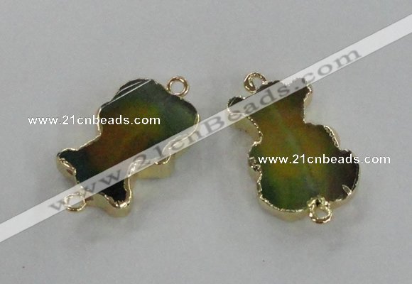 NGC241 20*30mm agate gemstone connectors wholesale