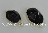 NGC244 20*30mm - 25*35mm freeform druzy agate gemstone connectors