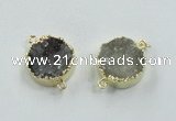 NGC246 16mm - 18mm coin druzy agate gemstone connectors