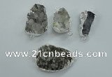 NGC25 15*20mm - 25*35mm freeform druzy agate connectors