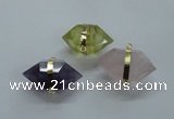 NGC263 18*30mm - 20*35mm faceted nuggets mixed quartz connectors