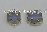 NGC274 22*22mm - 24*24mm blue lace agate gemstone connectors