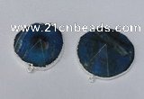 NGC277 30*35mm - 35*40mm freeform agate gemstone connectors