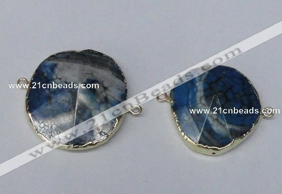 NGC279 30*35mm - 35*40mm freeform agate gemstone connectors