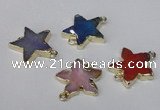 NGC286 24*26mm star agate gemstone connectors wholesale