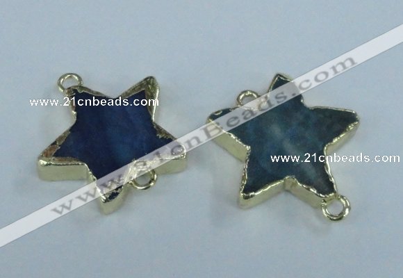 NGC296 24*26mm star agate gemstone connectors wholesale