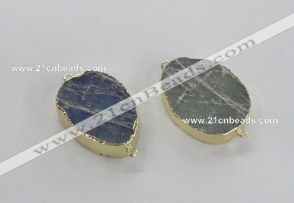 NGC314 18*25mm - 25*30mm freeform labradorite gemstone connectors