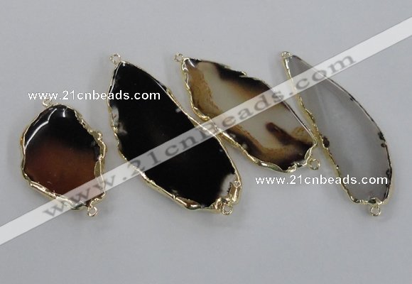 NGC315 25*35mm - 25*55mm freeform agate gemstone connectors