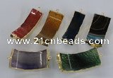 NGC326 15*50mm - 22*45mm agate gemstone connectors wholesale