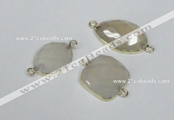 NGC330 15*20mm - 22*25mm freeform agate gemstone connectors