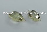 NGC338 15*20mm - 18*25mm faceted nuggets yellow quartz connectors