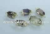 NGC342 15*20mm - 18*25mm faceted nuggets mixed quartz connectors