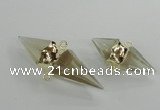 NGC346 18*30mm - 15*45mm faceted bicone yellow quartz connectors