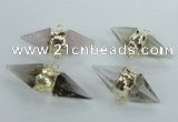 NGC349 18*30mm - 15*45mm faceted bicone mixed quartz connectors